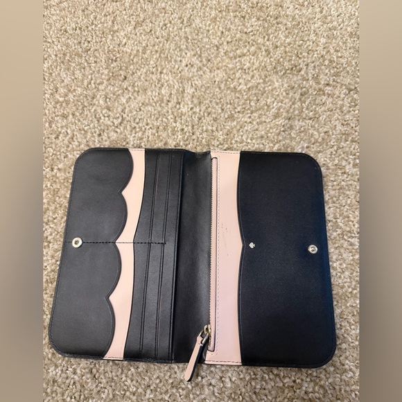 kate spade Black Leather Zip-Around Wallet with Gold Spade Accent - Picture 3 of 5